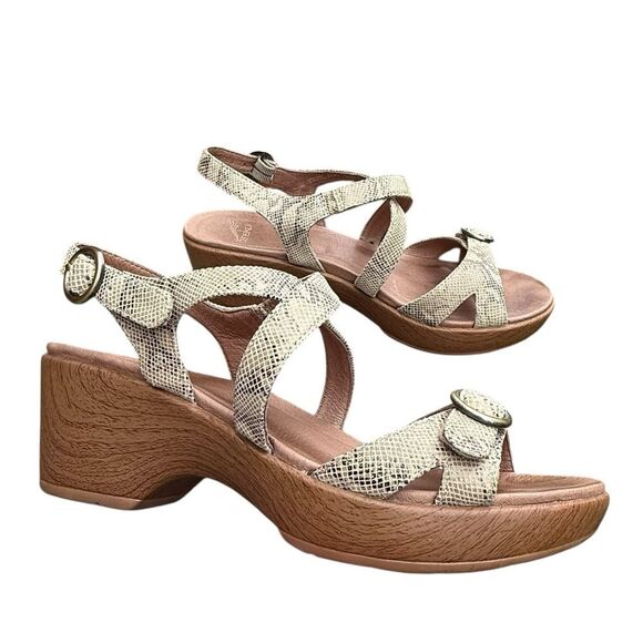 Dansko Shoes - Dansko Julie Snake Print Platform Cushioned Contoured Sandals Heels Shoes EU 40